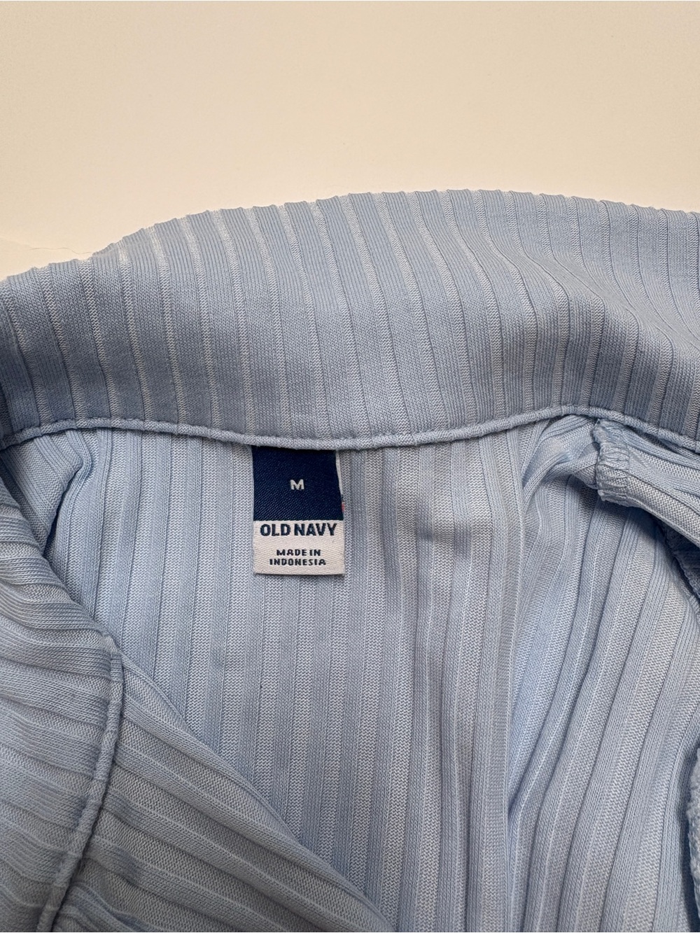 Old Navy Ribbed Polo Top | M | Pale Blue - Picture 3 of 6